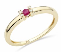 Ring 9KT (375) Ring Ruby and Diamonds