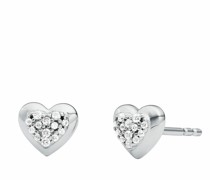 Ohrringe Sterling Silver Pavé Heart Stud Earrings