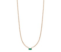 Halskette Necklace Cube green agate, silver rose gold plate