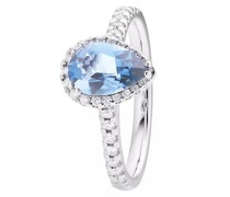 Ring 18k ring "Jennifer Espressivo", topaz sky blue fac