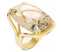 Ring Harmonia cocktail Oversized crystal Gold