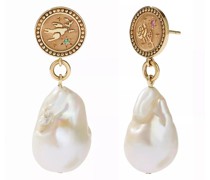 Ohrringe Amulet Pearl Drop Earrings Peace & Love