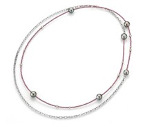 Halskette Collier Rhodolite Tahiti Pearls