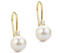 Ohrringe 0.07ct Diamond Freshwater Pearls Earring