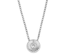 Halskette Sterling Silver Texture Circle Pendant Necklace