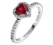 Ring Heart sterling silver ring with cherries jubilee
