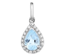 Charms 14 KT Aquamarine with Diamonds Drop Pendant