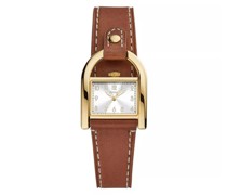 Uhr Harwell Three-Hand Medium Brown Leather Watch