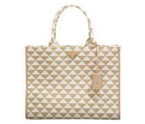 Satchel Bag Large Prada Symbols Handbag In Embroidered Fabric