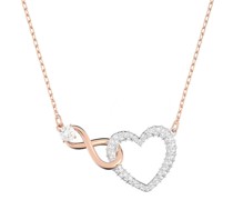 Halskette Infinity and heart Mixed metal finish