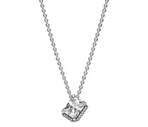Halskette Rechteckiges Collier mit funkelndem Halo Halskette