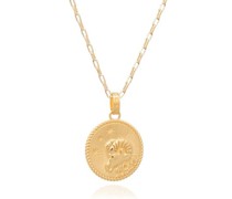 Halskette Statement Aries Zodiac Art Coin Long Necklace