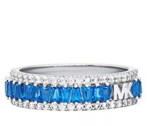 Ring Michael Kors Sterling Silver Blue Tapered Baguette