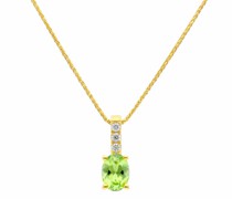 Halskette pendant/chain 375 YG 3 diamonds tot.approx. 0,06 c