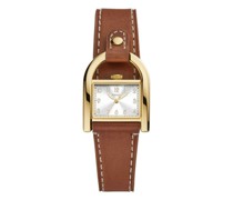Uhr Harwell Three-Hand Medium Brown Leather Watch