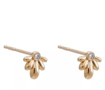 Ohrringe 9K Solid Diamond Flower Stud Earring