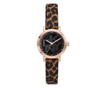 Uhr Soho Three-Hand Animal Print Leather Watch