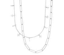 Halskette Necklace Set Big Square, silver rhodium plate