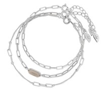 Armband Bracelet Set Cube, grey Agate, silver rhodium plat