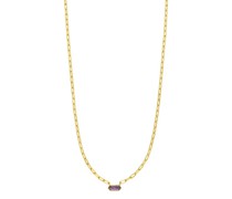 Halskette Necklace Cube, Amethyst, silver gold plate