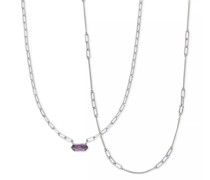 Halskette Necklace Set Cube, Amethyst, silver rhodium plate