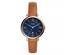 Uhr Jacqueline Three-Hand Date Luggage Leather Watch