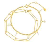 Armband Bracelet Set Big Square, silver gold plate