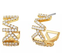 Ohrringe 14K Gold-Plated Brass Logo Huggie Earrings