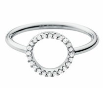 Ring Sterling Silver Pavé Circle Focal