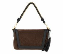 Crossbody Bags Suede Crossbody With Metallic Gold And Leather Wov