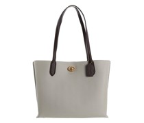 Tote Colorblock Leather With Coated Canvas Signature In