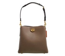 Satchel Bag Colorblock Leather Willow Bucket