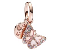 Charms Butterfly 14k gold-plated dangle with fancy cubic