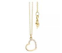 Halskette Collier "Joy" Heart 750GG, 9 Diamanten Brillant-Sc