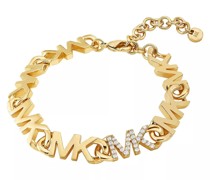 Armband 14K Gold-Plated Brass Logo Chain Bracelet