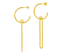 Ohrringe Earring Square, Silver gold plate