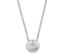Halskette Sterling Silver Texture Circle Pendant Necklace