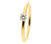 Ring ring 375 YG 1 diamond ca. 0,14 ct. H-si