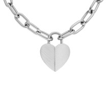 Halskette Harlow Linear Texture Heart Stainless Steel Pendan