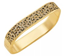 Armband 14K Gold-Plated Cheetah Print Bangle Bracelet