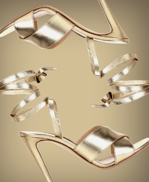 Goldfarbene High Heels von Gianvito Rossi