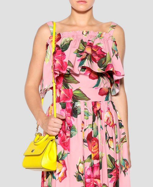 Rosa-blumiges off shoulder top D&G