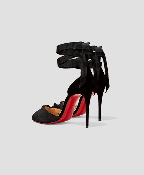 schwarze High Heels mit Knöchelschnürung