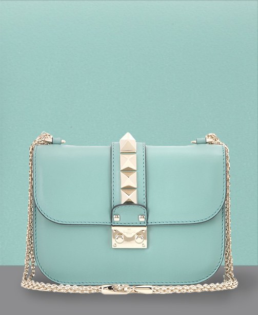 hellblaue Small Lock Schultertasche von Valentino